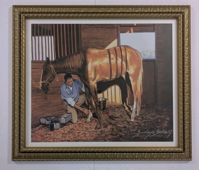 Buckeye Blake The Professional Signed Equine Vet Art 2007 Rare Litho Gold Framed