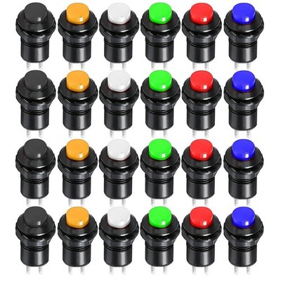 Gebildet 24pcs 12mm Latching Push Button Switch SPST ON/OFF AC 