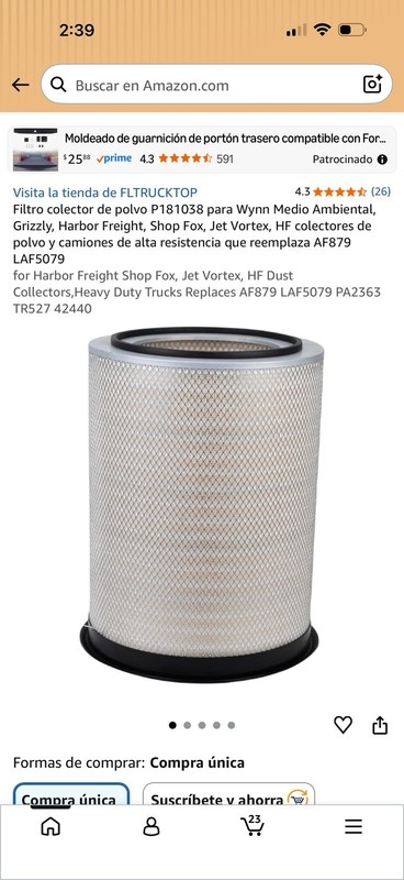 FLTRUCKTOP P181038 Heavy Duty Truck Air Filter for Harbor Freight, Jet