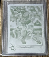 2022 Topps Update Sandy Leon Yellow Printing Plate 1/1 Cleveland Guardians!