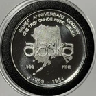 1984 Alaska Silver Anniversary Edition Collector Coin 1 Troy Oz .999 Fine Round