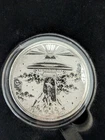 MK Barz UFO Alien Abduction 1 Ozt .999 Fine Silver Round In Presentation Box