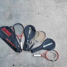 Tennis Racquet Lot Of 3 Mixed Lot Wilson Prince Head Rackets With Covers.