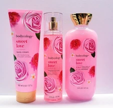 Bodycology SWEET LOVE Fragrance Mist, Body Cream and Body Wash (3 pcs)