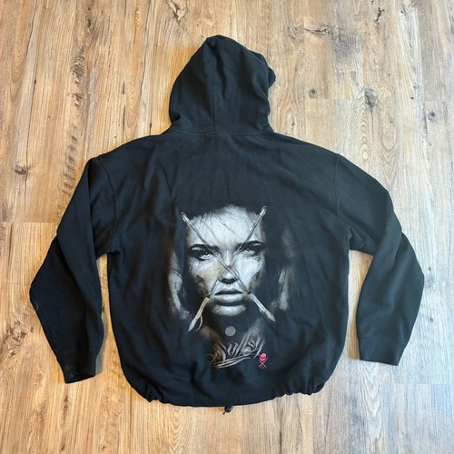 Sullen Connely Girl Art Ink Punk Tattoo Goth Pullover Hoodie XL