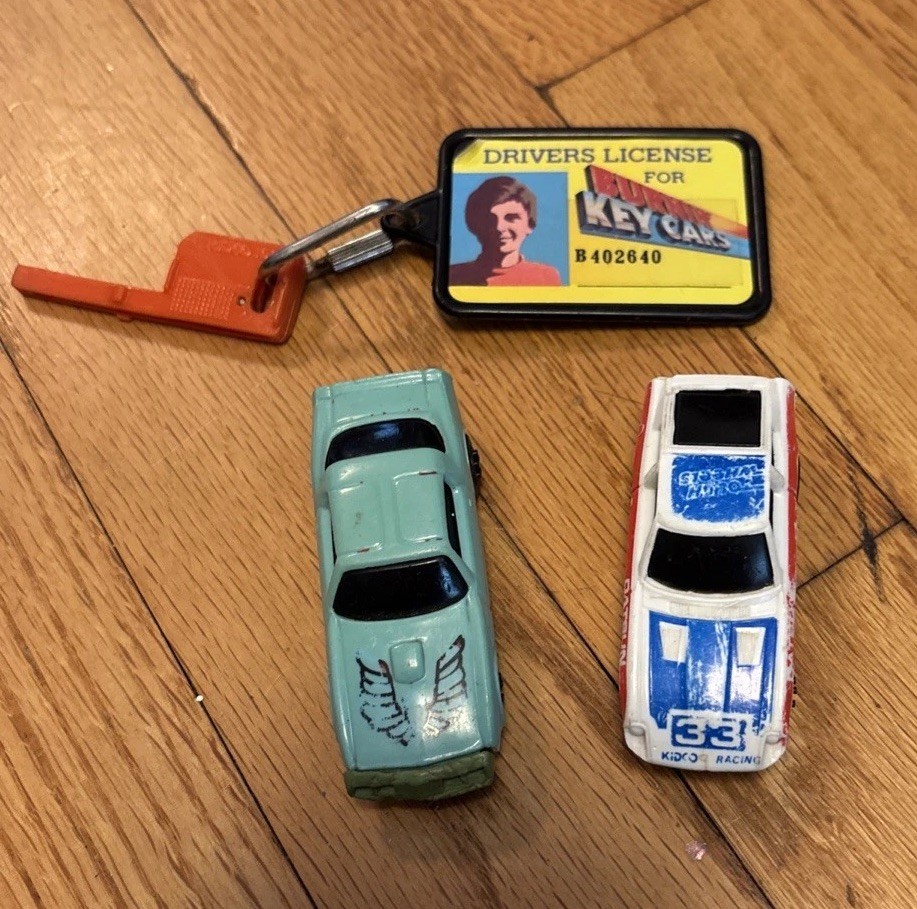 Vintage KidCo Burnin' Key Cars POWER KEY w/Drivers License Lot