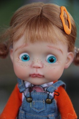 OOAK Little Palm Darling COCO by iCukla 5''/13cm Tiny Resin BJD Doll Fox Outfit