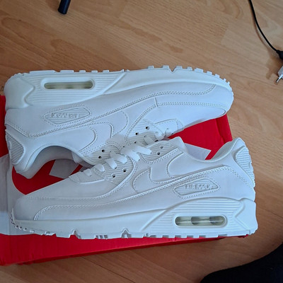 Nike Air Max 90 Herren Sneaker Weiß Low Top Schnürung gepolstert EU 43