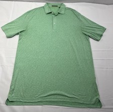 Tasc Polo Shirt Mens Large Green Polka Dot Performance Stretch Shirt Golf Casual