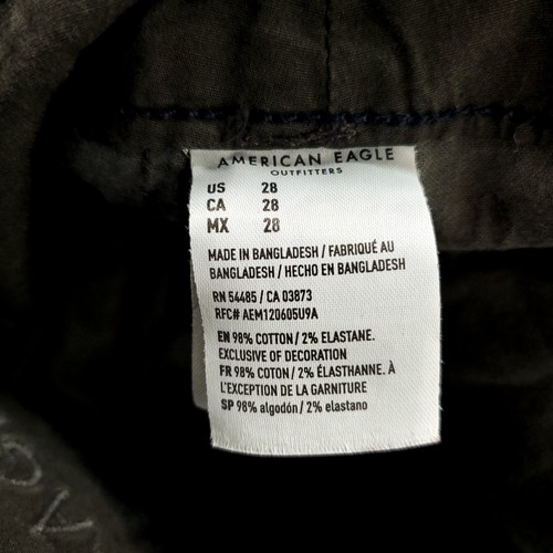 American Eagle klassische Chino Shorts Herren 28 (30 tatsächlich) schwarz Stretch Baumwolle - Bild 11 von 13