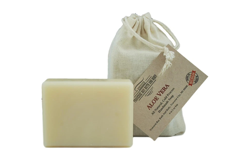 芦荟,全天然手工肥皂,冷工艺,大号 5.5-6 盎司 — 第 3/4 张图片