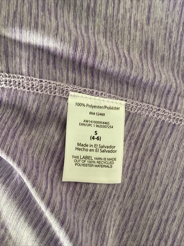 ATHLETIC WORKS DRIWORKS Purple Stripe Short Sleeve V-Neck Jersey Tee Shirt Sz S - Picture 6 of 9