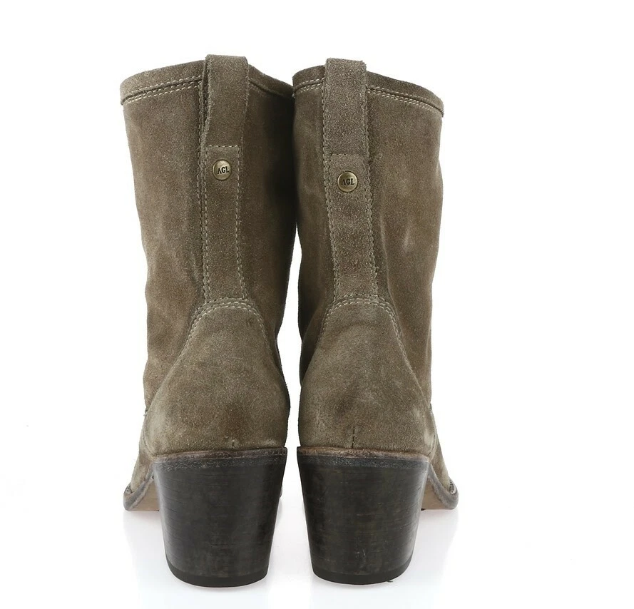 Mujer AGL Taupe Gamuza Pull on Botas Cortas Zapatos Talla 36 Foto 4 de 4