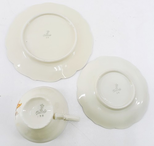 Sammelgedeck PS Schirnding Bavaria 3teilig elfenbein Goldrand Blumendesign - Bild 5 von 5