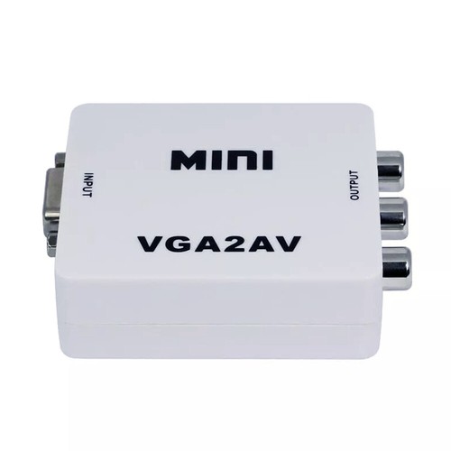 Caja adaptadora convertidor compuesto VGA a AV RCA con audio PC a TV - Imagen 18 de 20