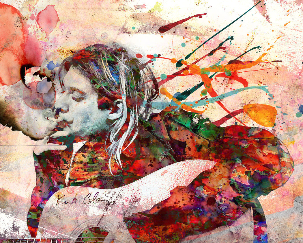 油絵原画 Kurt Cobain Kurt Cobain Art Print, Cobain Canvas, Nirvana Poster | eBay