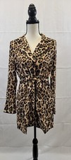 Marled x Olivia Culpo Leopard Print Long Sleeve Mini Shirtdress - M