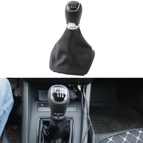 Fit for Skoda Octavia MK2 2004-12 Gear Shift Knob 6 Speed PU Leather Boot Black - Picture 6 of 7