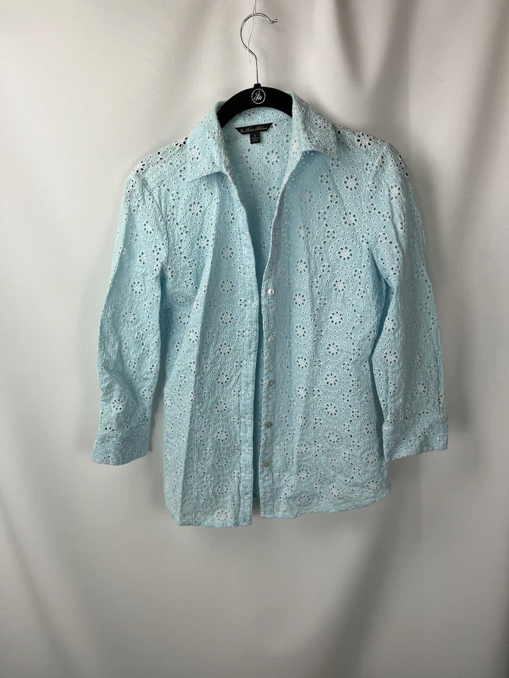 Brooks Brothers Skirt Suit Size 2 Blazer Size 0 Skirt Two Piece Set Eyelet Blue - Изображение 3 из 4