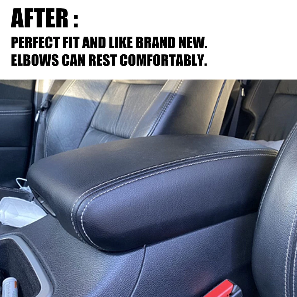 Para Dodge Durango 2011-2017 reposabrazos de cuero consola central tapa cubierta negra Foto 4 de 4