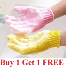 Exfoliating Spa Bath Gloves Shower Soap Clean Hygiene Body Scrub Loofah Massage