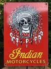 VINTAGE INDIAN MOTORCYCLES 19” PORCELAIN GAS OIL BIKE USA SIGN