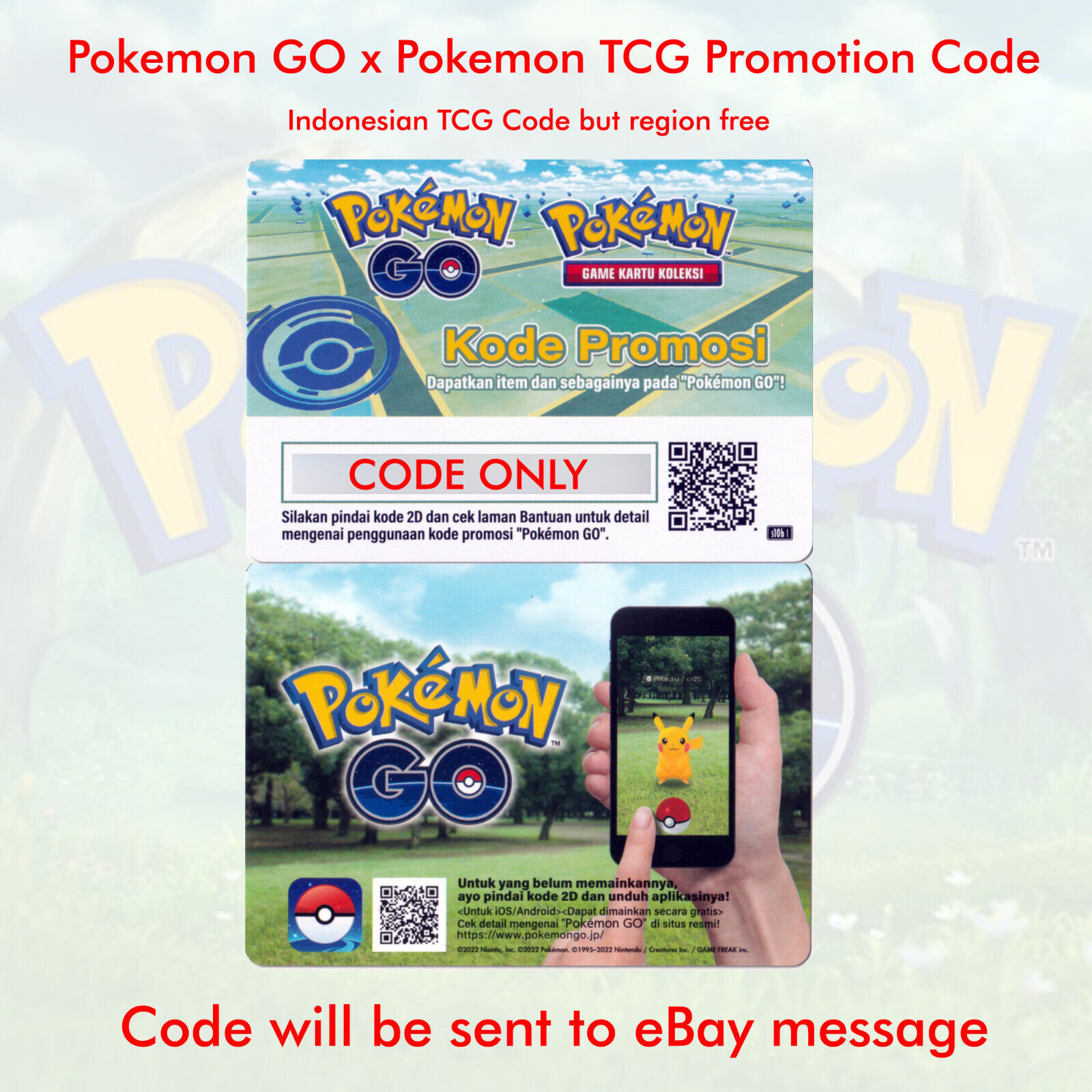 Pokemon GO x Pokemon TCG s10b Promo Code (Indonesian - Region Free