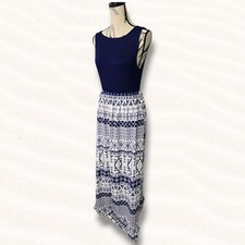 Style Rack Blue/white Sundress Women's Size S/M Sleevless Maxi Dress