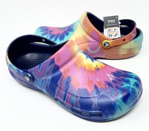 tie dye bistro crocs