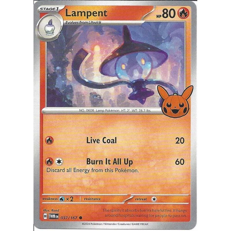 037/167 Lampent : Common Card : Trick or Trade 2024 : Pokemon TCG