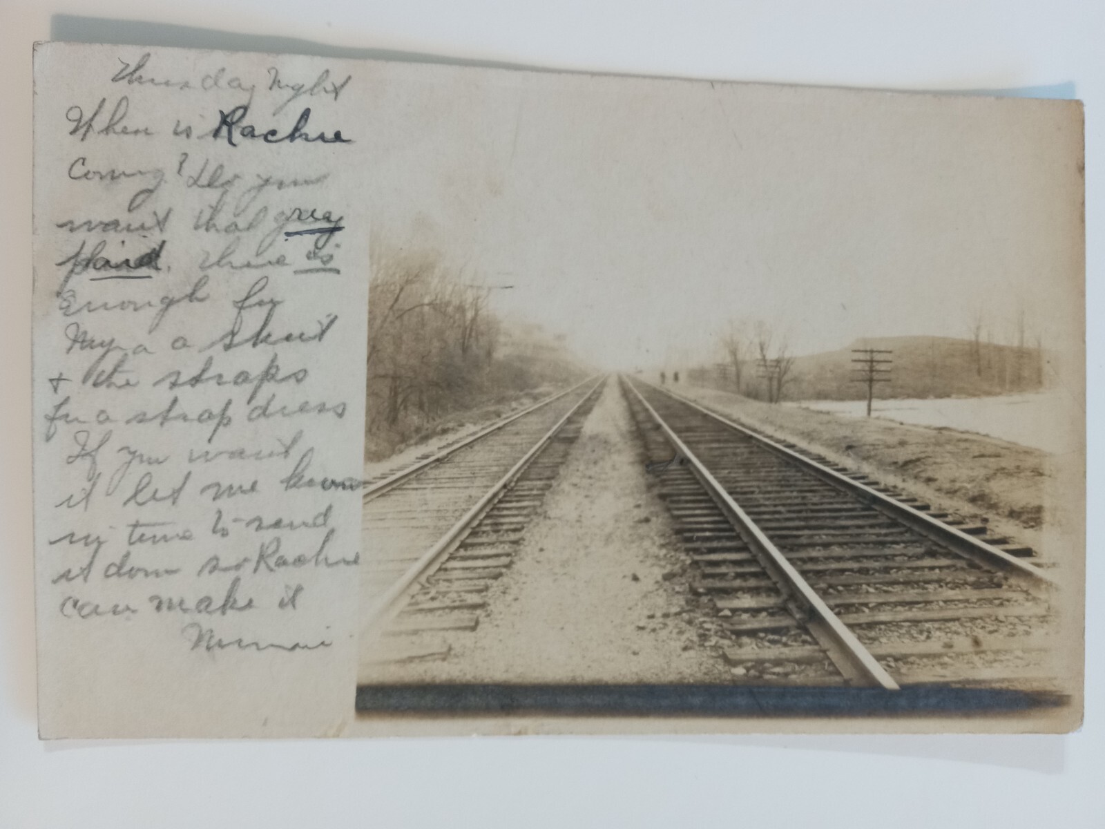 RPPC REAL PHOTO POSTCARD 1906 RAILROAD TRAIN TRACKS NEWARK NJ AREA ...