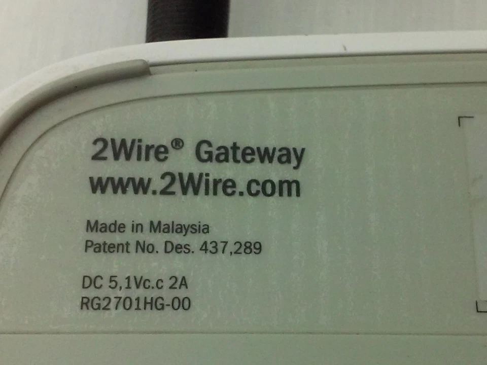 AT&T 2Wire 2701HG-B High Speed Internet DSL Wireless G Gateway Modem Router - Image 3 of 4