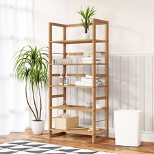 Badregal Standregal Holzregal Haushaltsregal Regal Holz Bad Küche Keller 5 Böden