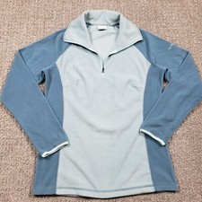 COLUMBIA Sweatshirt Womens Medium Blue Glacial Fleece III Pullover Quarter Zip