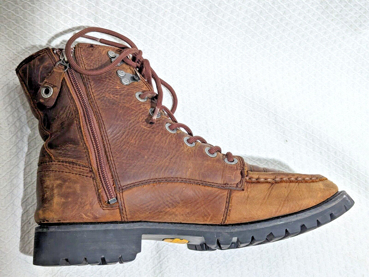 Harley Davidson Brentmoore Mens Brown Leather Motorcycle Boots 8.5 Lace D93760 Harley-Davidson Brentmoore 7 main image 2