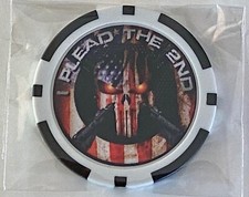 Punisher - I Plead The 2nd - USA - Marvel - Clay Poker Chip - Golf Ball Marker
