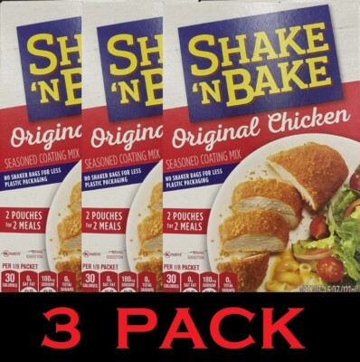 SHAKE N BAKE Original Chicken Seasoned Coating Mix 4.5 oz Box - 3 PACK