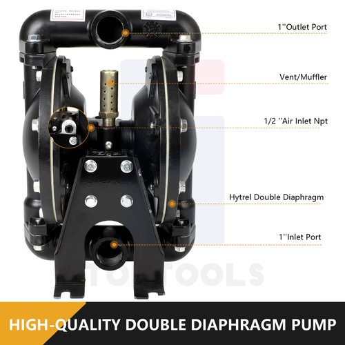 Air Operated Double Diaphragm Pump QBY4-25L 1 inch Outlet Chemical Waste Oil - Picture 4 of 12