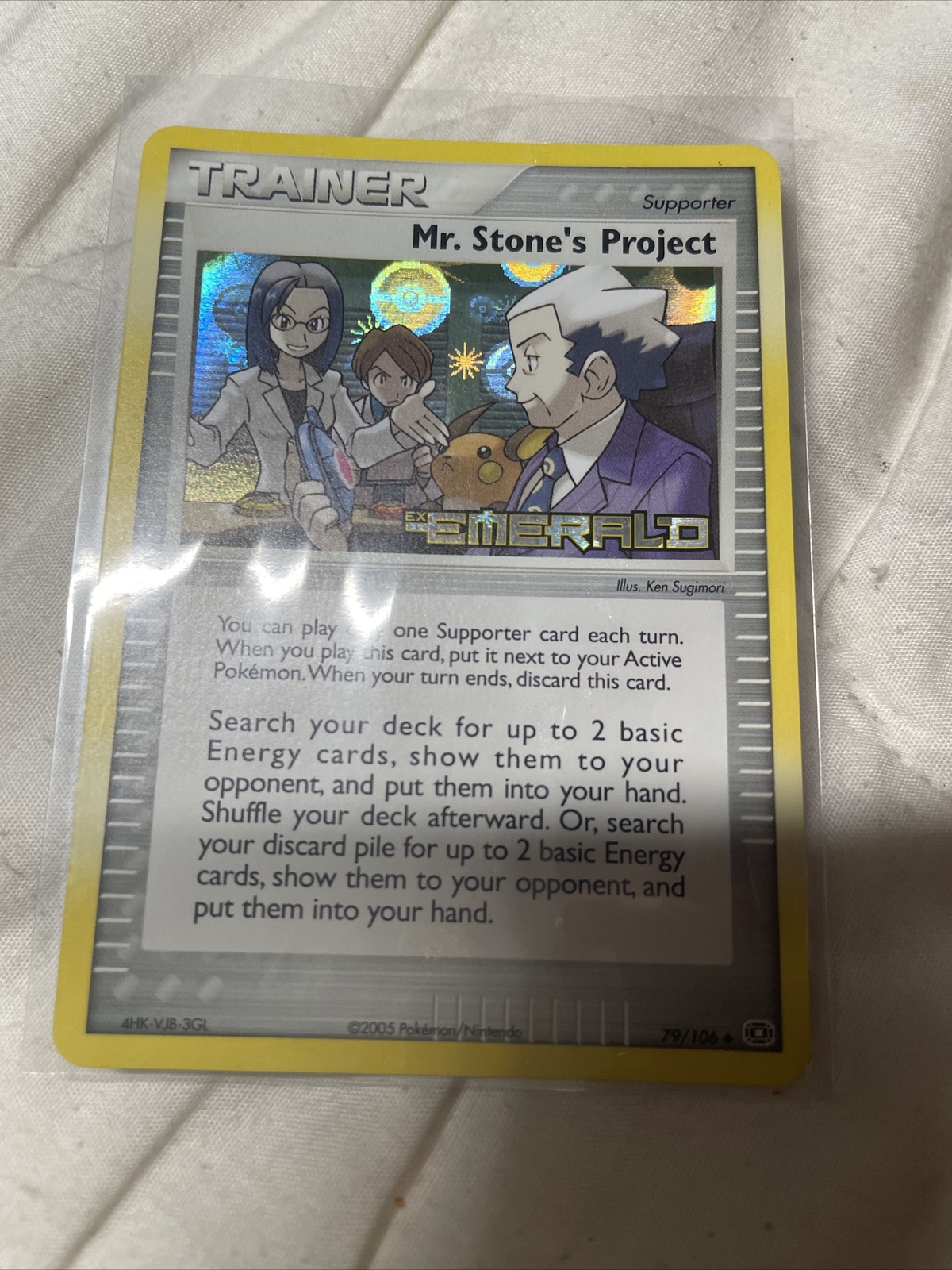 Mr. Stone's Project 79/106 Reverse Holo EX Emerald Stamped Trainer Pokemon Card