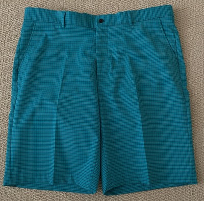 GREG NORMAN Men's Teal Blue Check Golf Shorts GW450 (size 38) | eBay