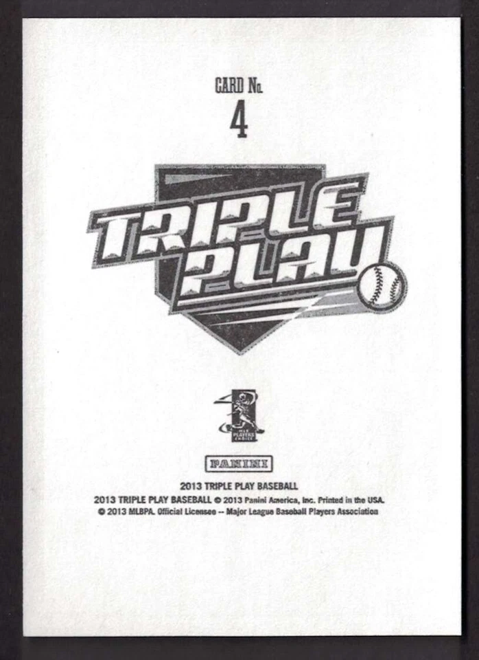 2013 Panini Triple Play - Player Stickers - Blue Border #4 Austin Jackson - Image 2 of 2