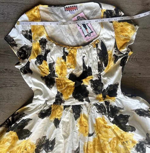 Pinup Damenbekleidung gelb Rose Evelyn SELTEN L neu mit Etikett Deadly Dames Kleid Made in USA - Bild 20 von 24