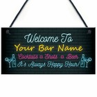 Personalised Bar Sign Plaque Man Cave Shed Garage Home Pub Decor Sign Gifts