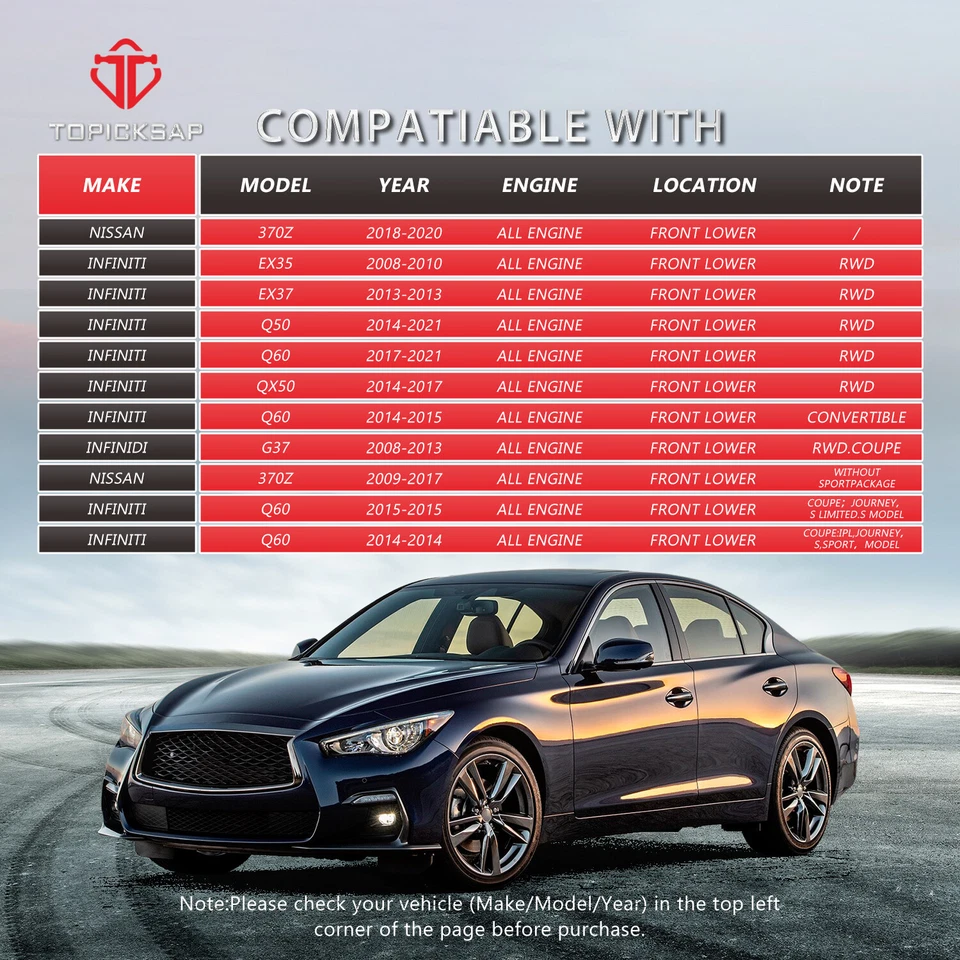 RWD 前下控制臂球接头套件适用于英菲尼迪 Q50 Q60 EX35 EX37 QX50 — 第 2/4 张图片