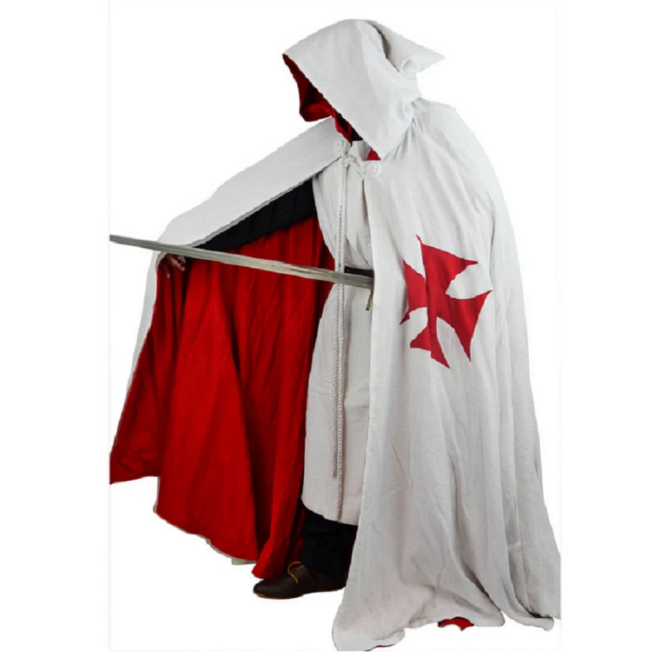 Cloak For Men with Medieval Surcoat Knights Templar Costume Reenactment Clothing - Image 2 of 4