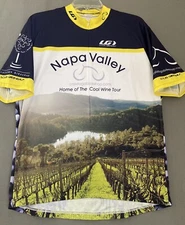 Louis Garneau Cycling Jersey Men's XL Napa Valley Wine Tour Bicycle 1/4 Zip Logo