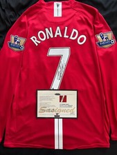Cristiano Ronaldo SIGNED Manchester United 07/08 Retro Shirt/Jersey  COA read 
