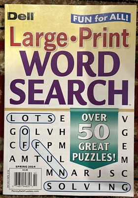 Large Print Word Search Spring 2024 Dell Puzzle Magazine Book