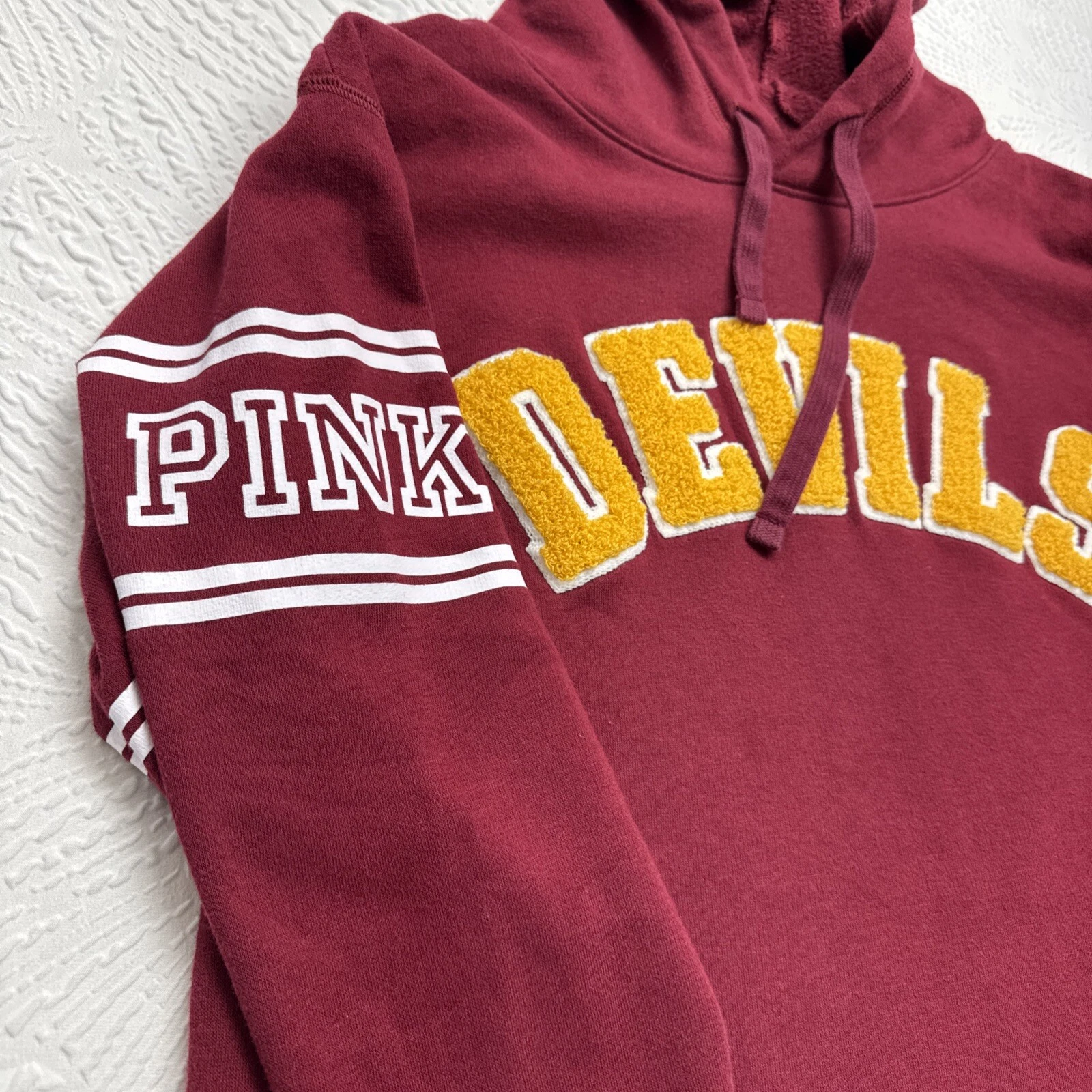 UNDERCOVER Felpa con cappuccio rosa Victoria's Secret donna logo Diavoli marrone taglia XS