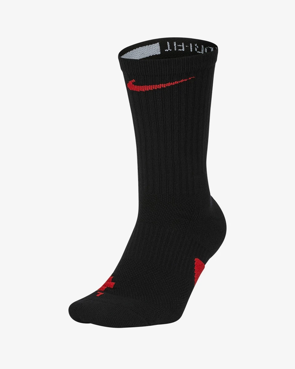 Basketball Socks Crew Black/Red Bred High Dri Fit | eBay